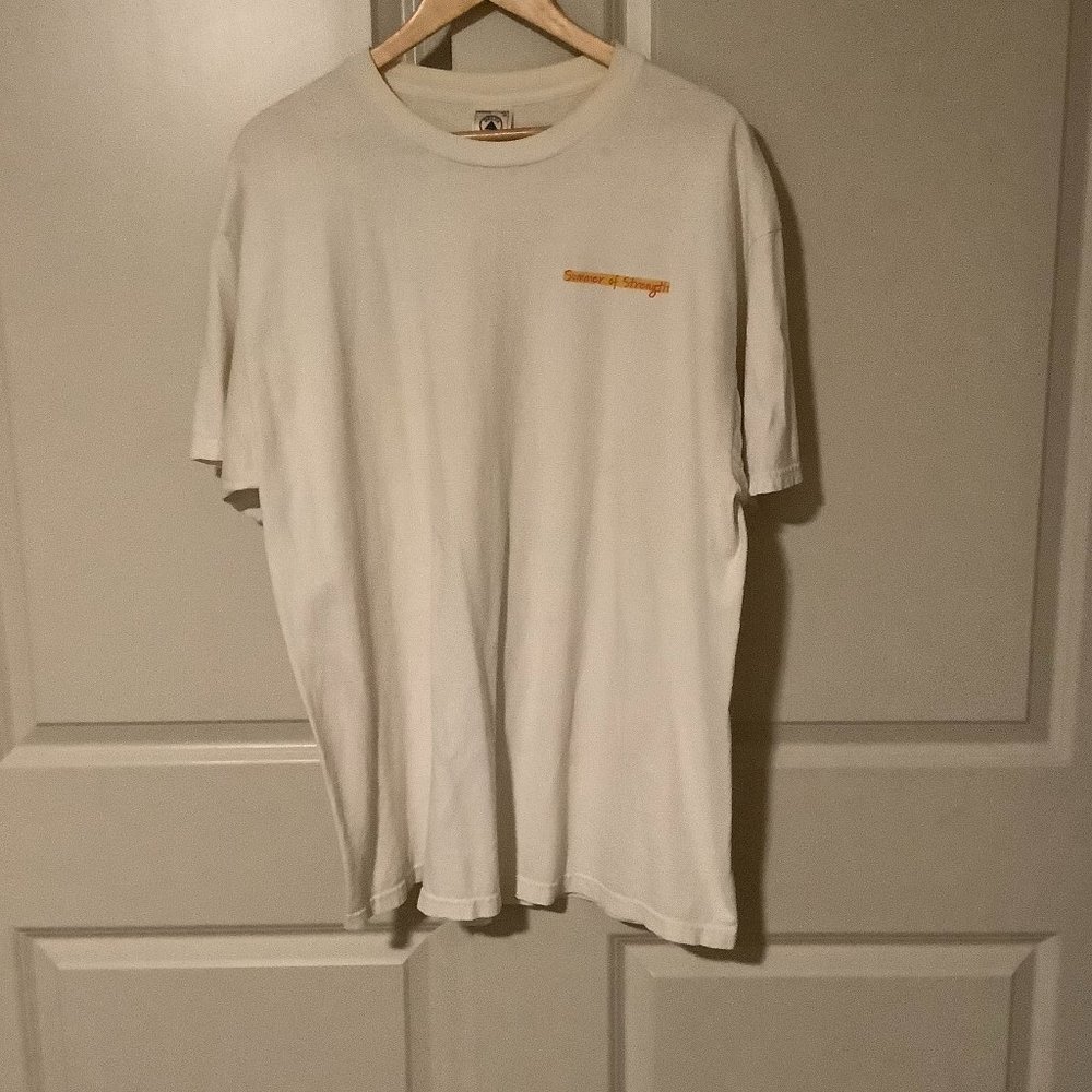 Summer of Strength T Shirt Men's Size XL White Round Neck Short Sleeve Beach